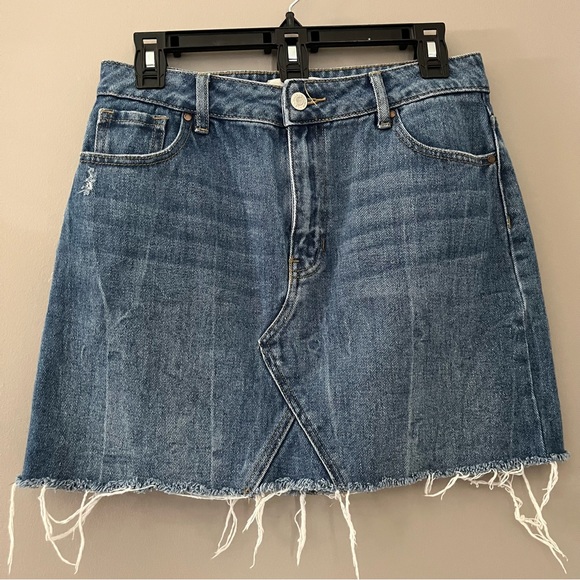 PacSun Skirts Pacsun Medium Washed Distressed Raw Hem Mini Jean